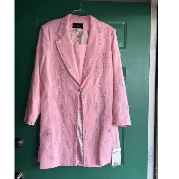 Studio B size 14 suit dress 2-piece set and matching hat NEW - Picture 1 of 16